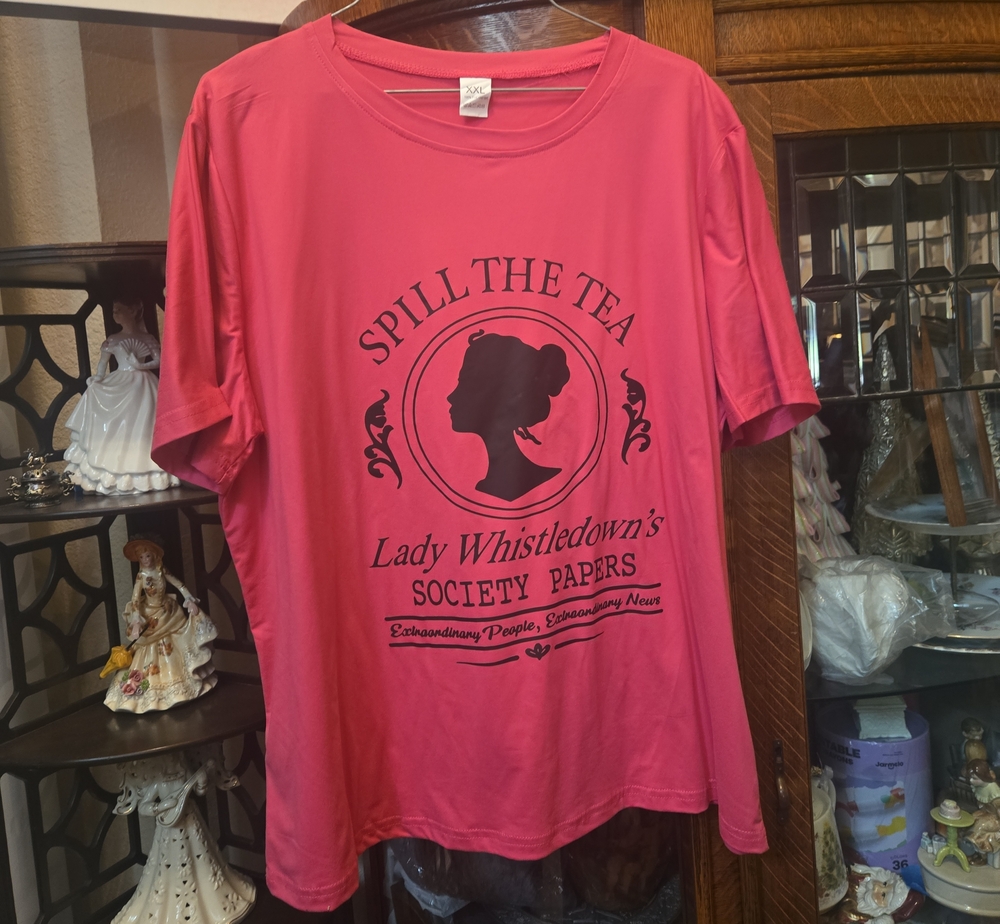 Spill The Tea Pink Graphic Women’s Tee Xxl